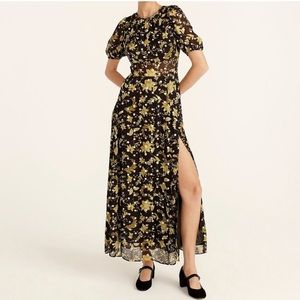 NWT $298 J.Crew Sz 16 Metallic Floral Maxi Dress